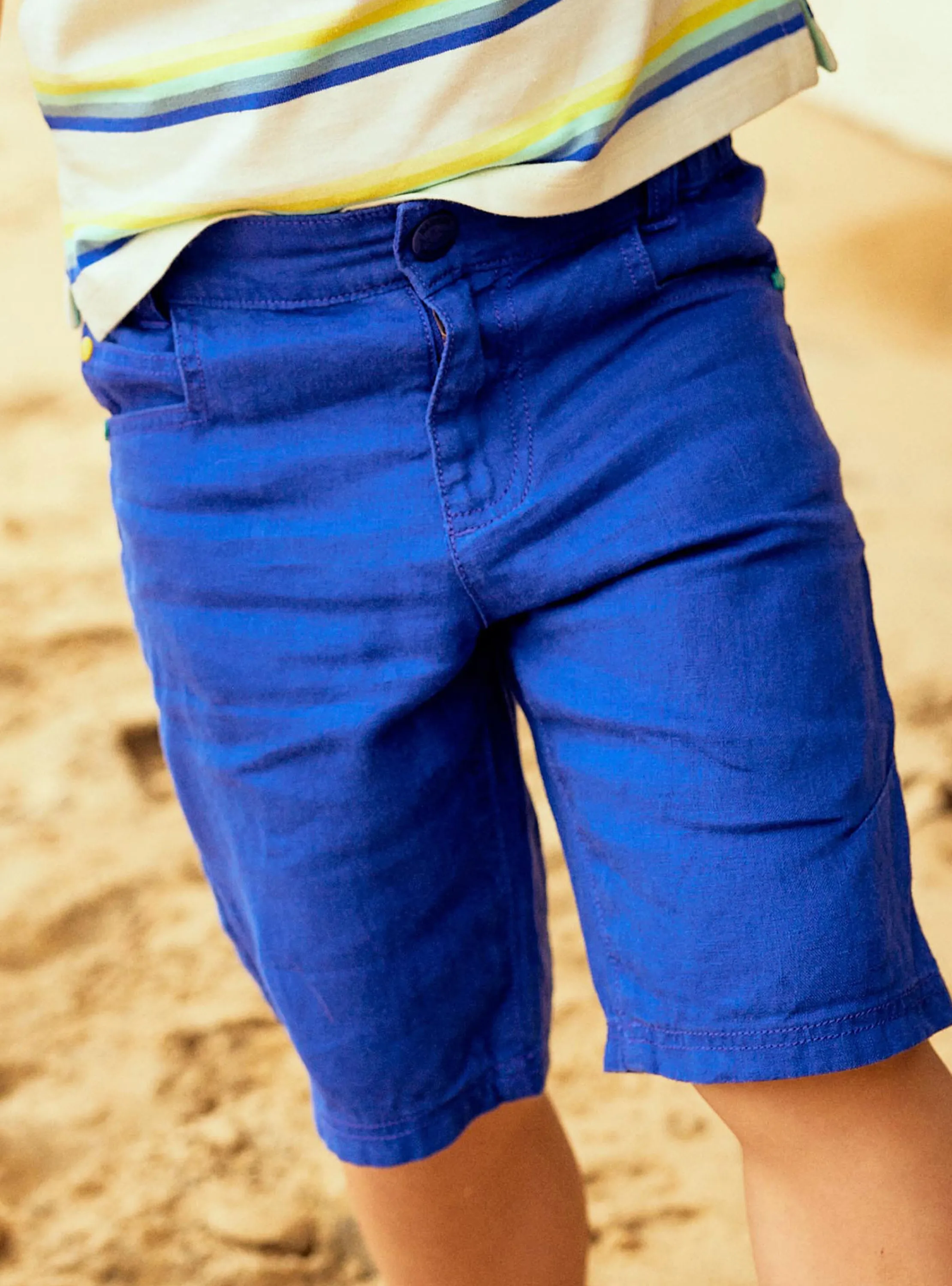 Outlet Sergent Major Child boy midnight blue linen shorts
