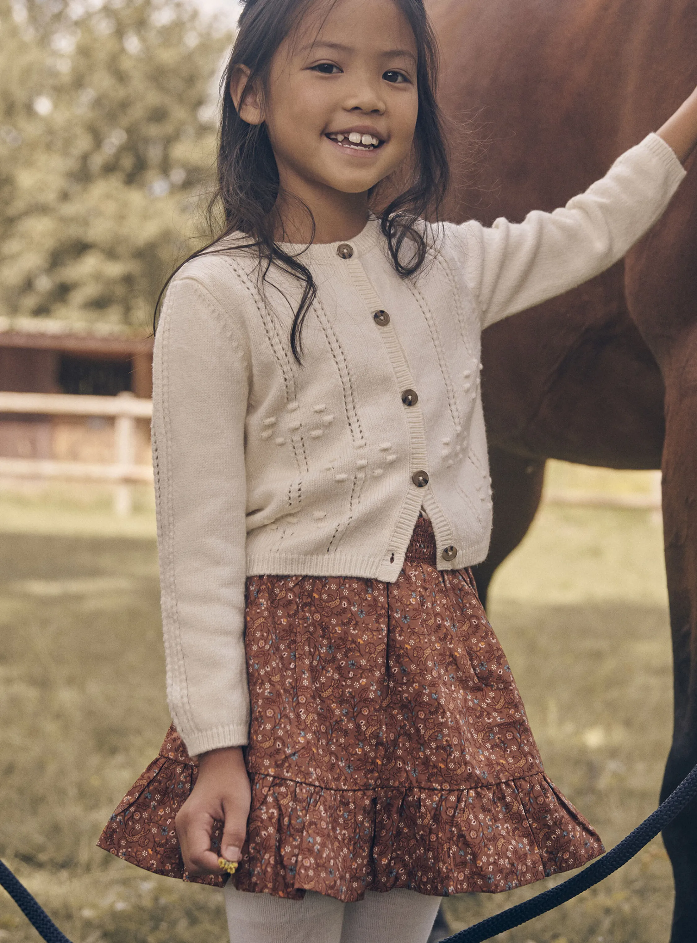 Fashion Sergent Major Cinnamon ruffled skirt with floral print