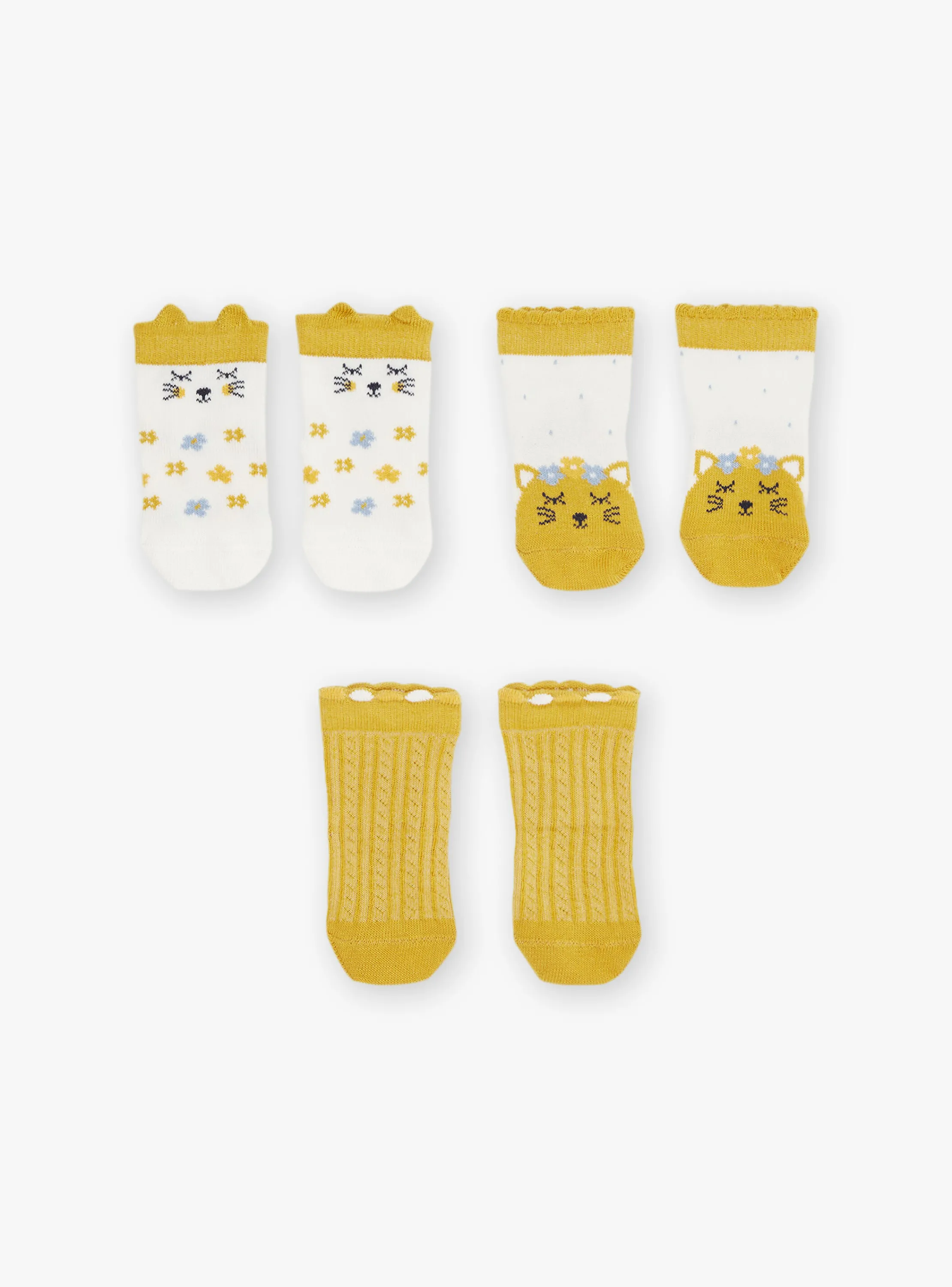 Best Sergent Major 3 ecru and mustard socks