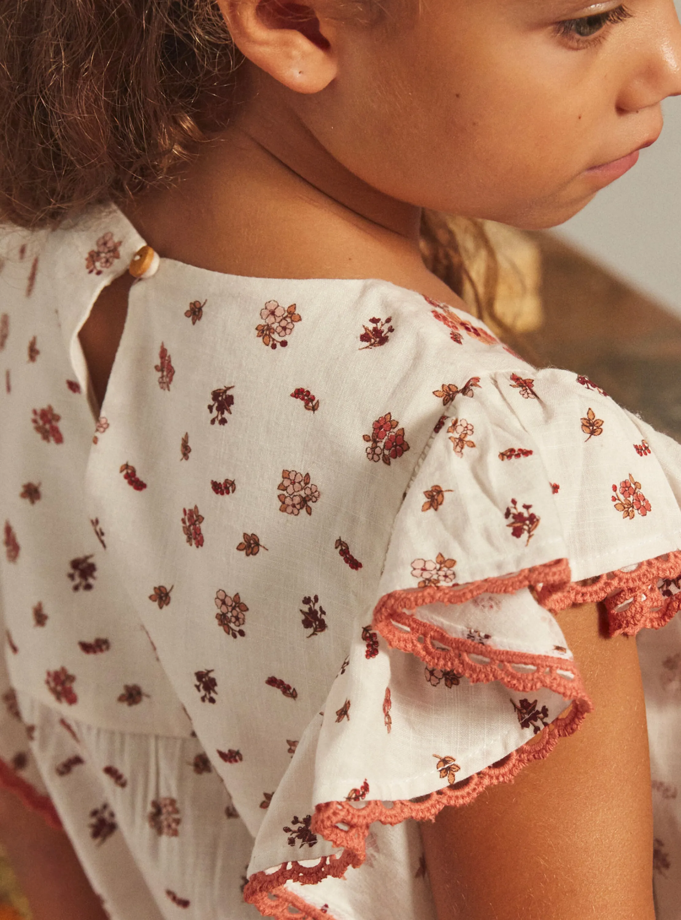 New Sergent Major Ecru floral blouse