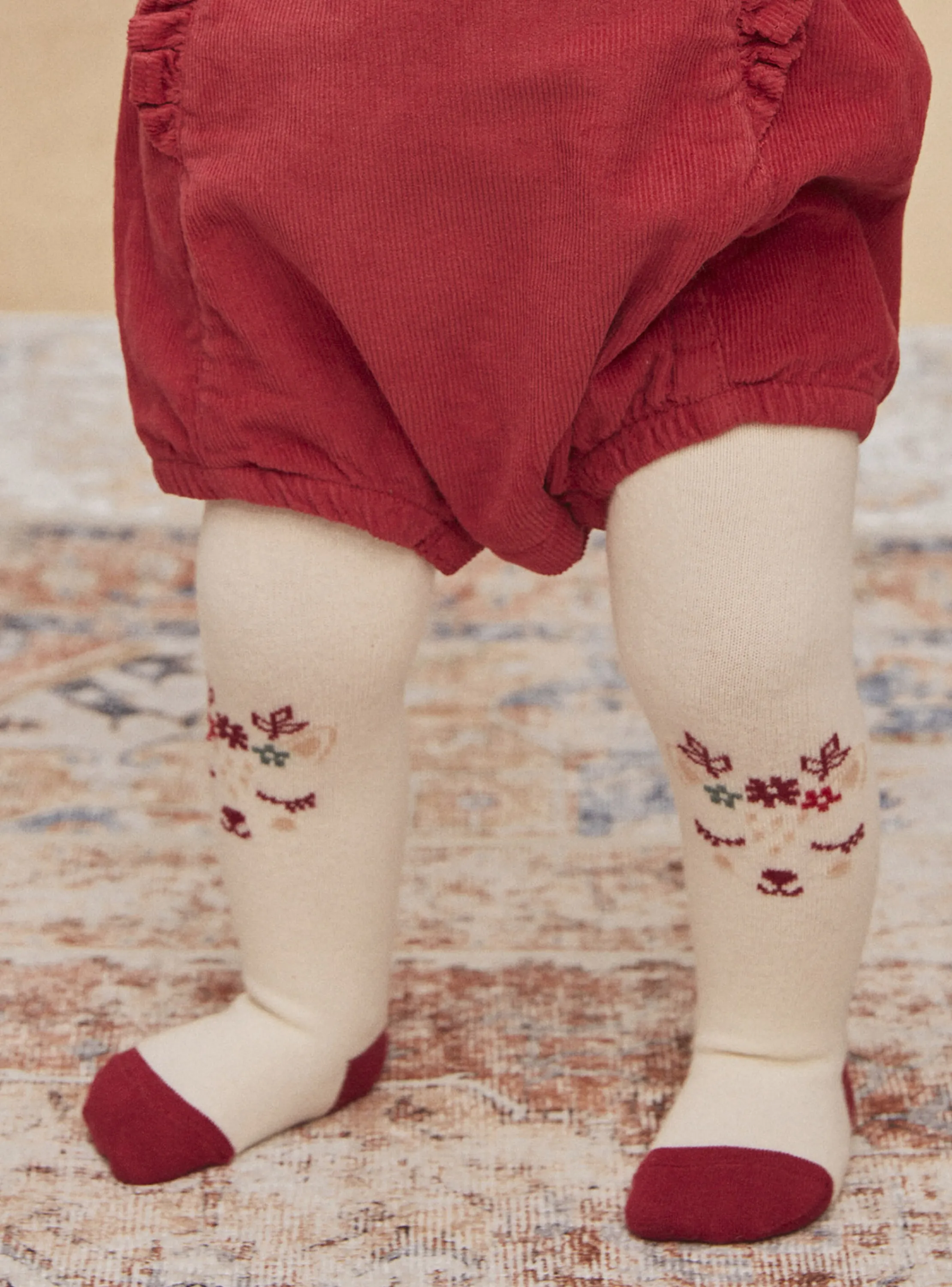 Best Sale Sergent Major Ecru tights with animal head jacquard