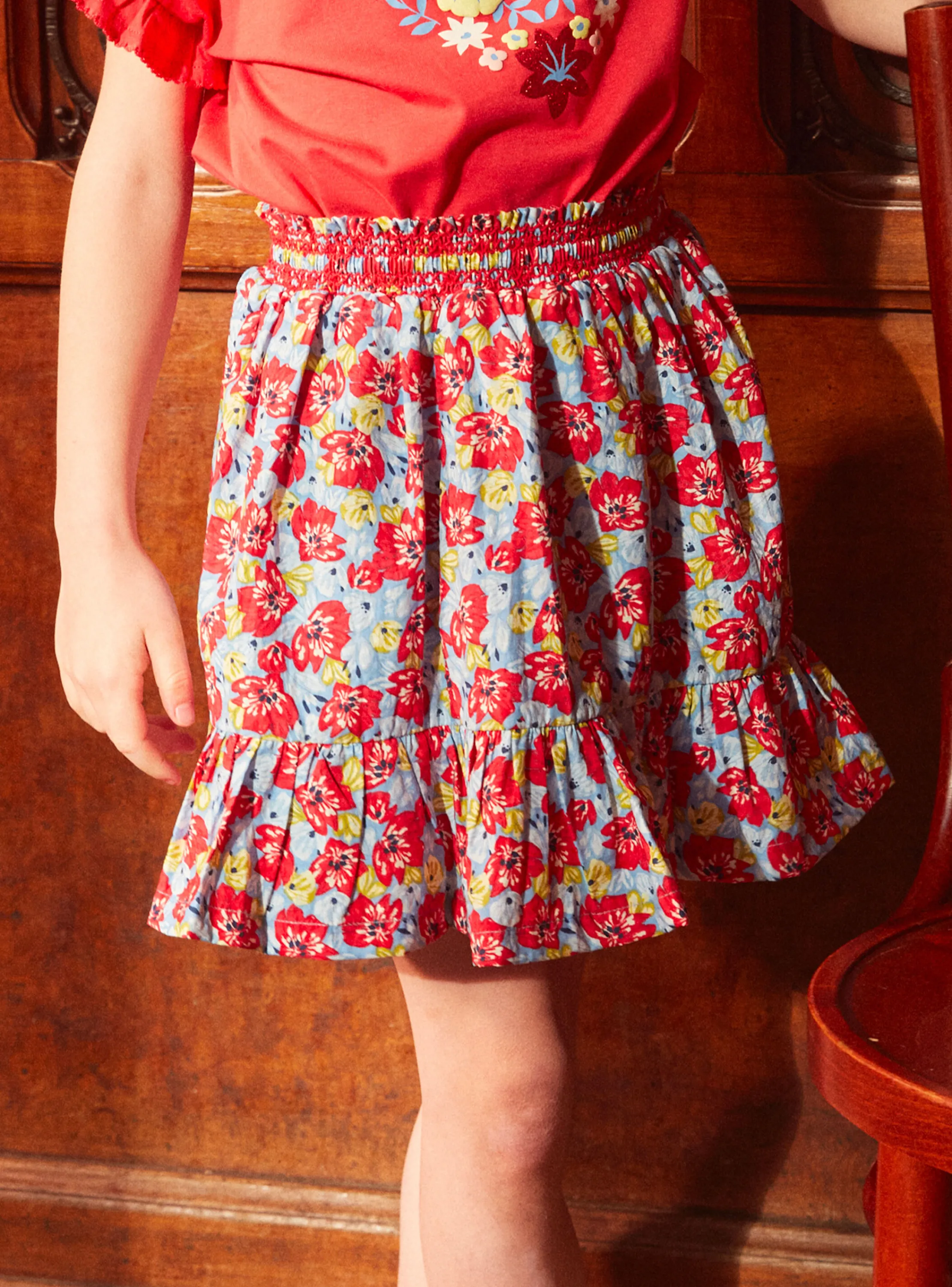 Shop Sergent Major Floral flounced skirt