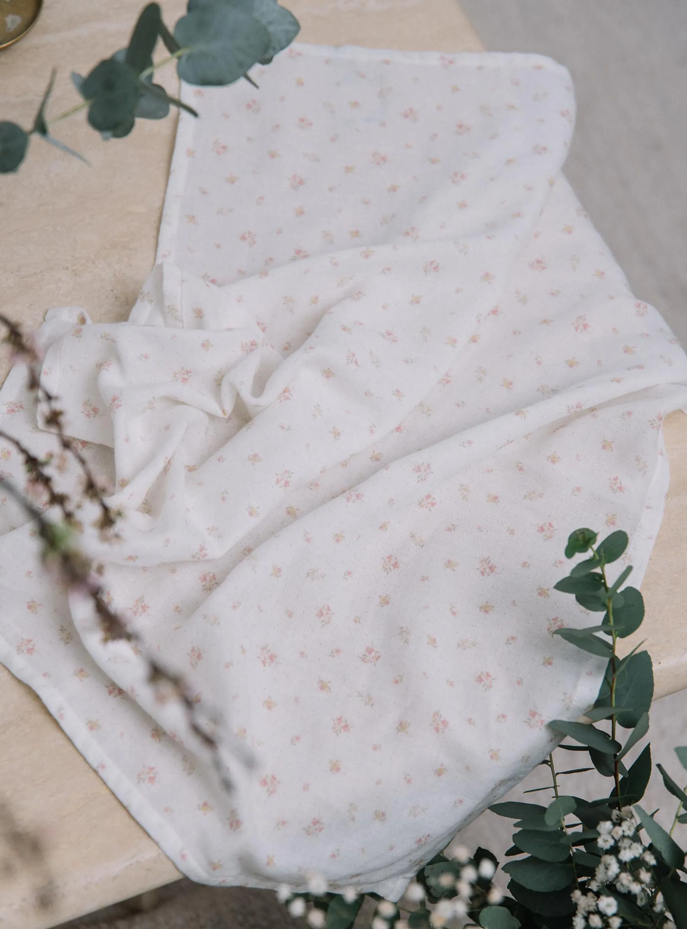 Best Sergent Major Flowered print vanilla diaper in double cotton gauze