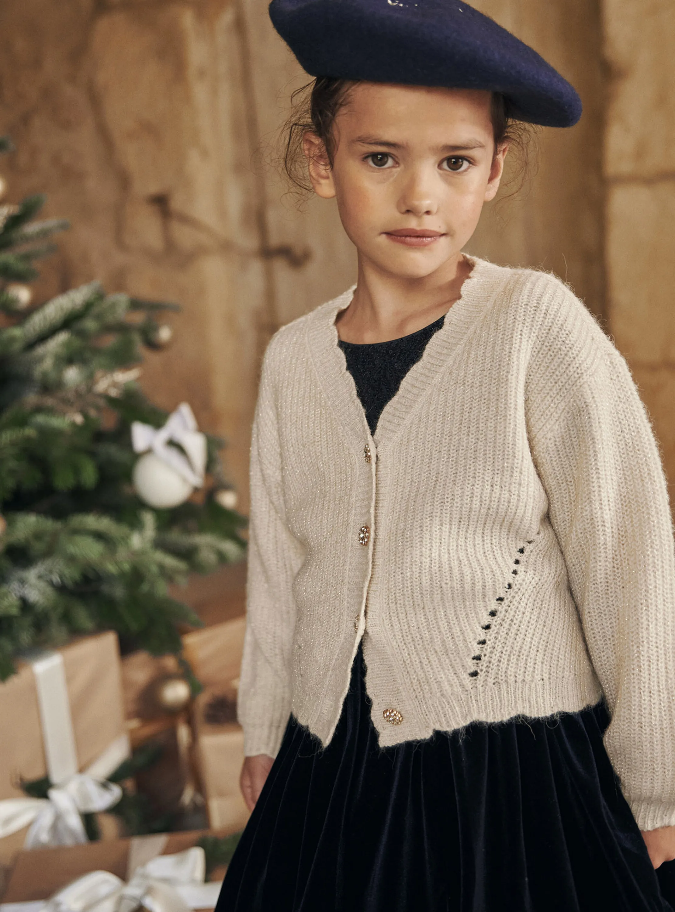 Hot Sergent Major long sleeved ecru cardigan