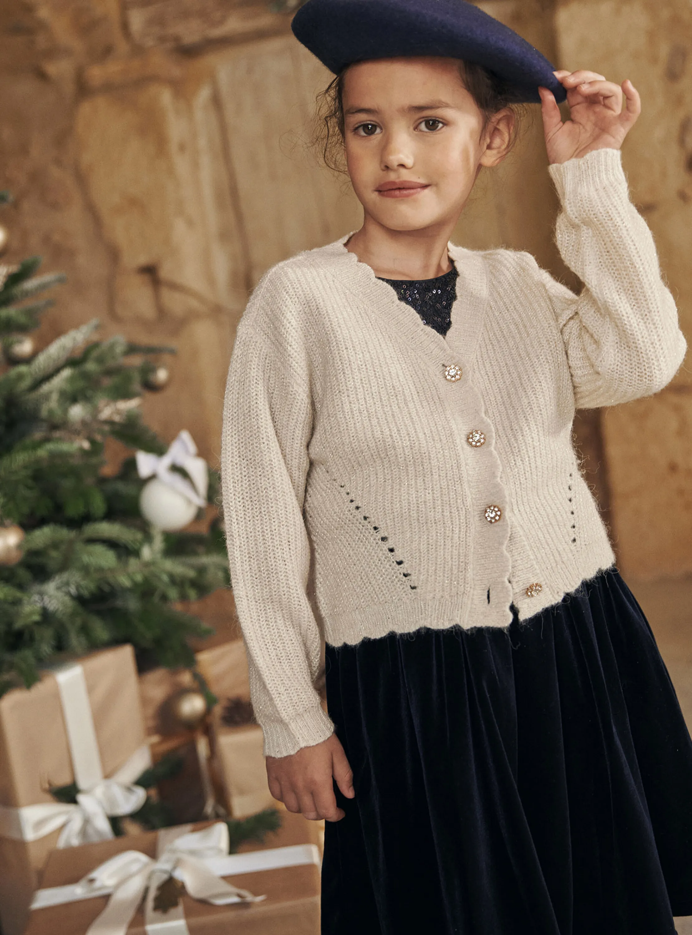 Hot Sergent Major long sleeved ecru cardigan