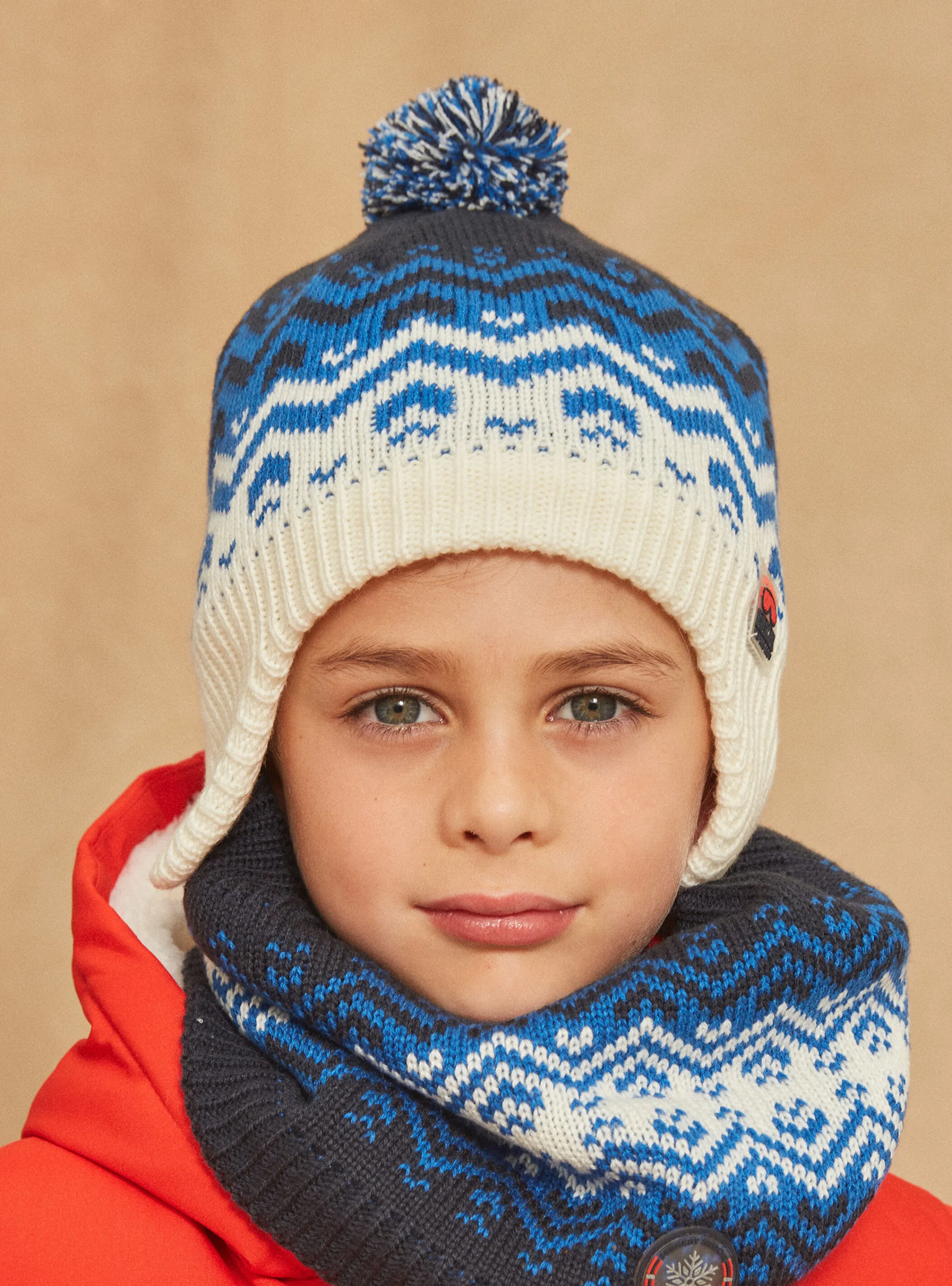 Store Sergent Major Navy blue and white knitted hat
