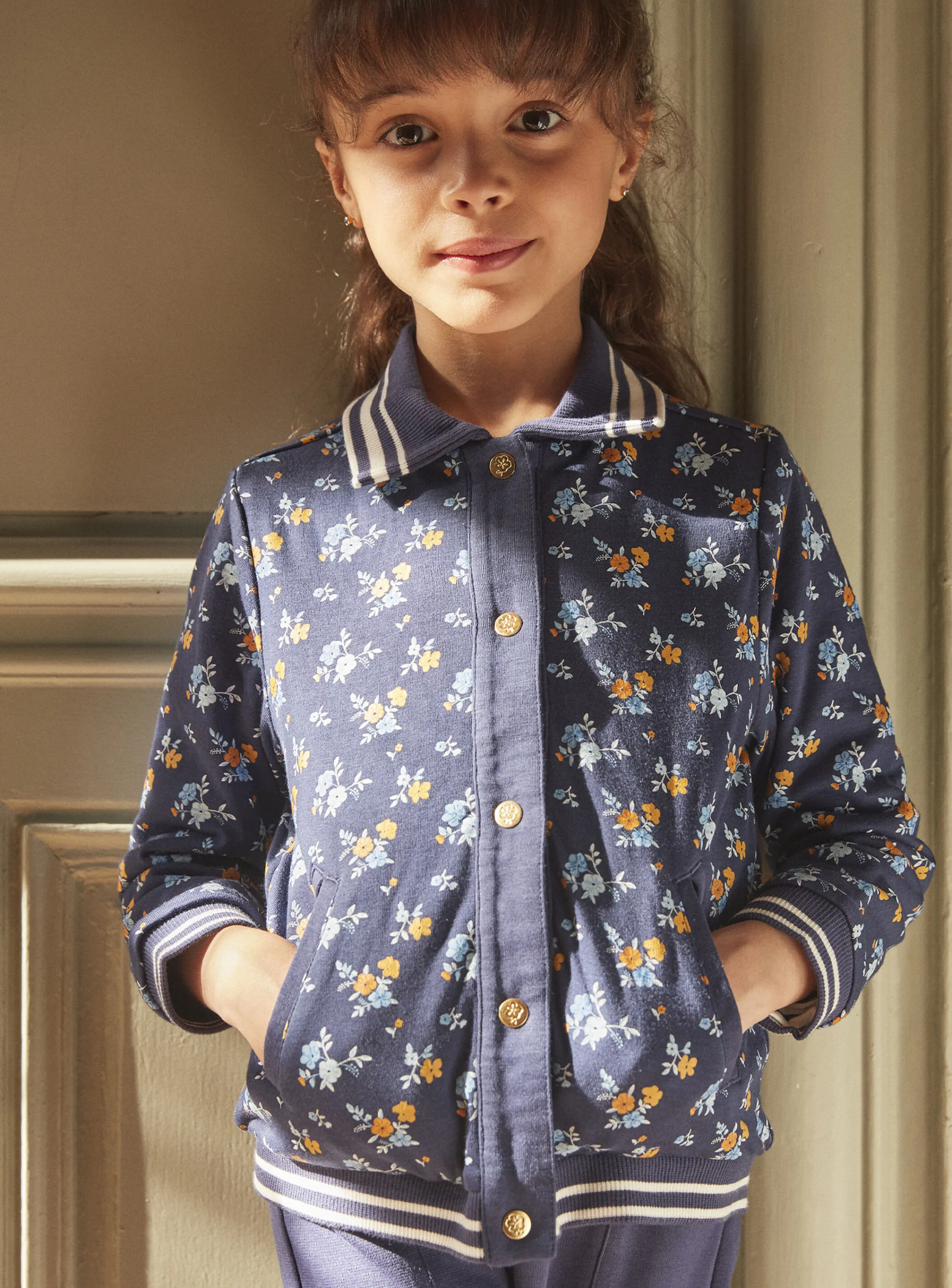 Flash Sale Sergent Major Navy blue teddy with floral print