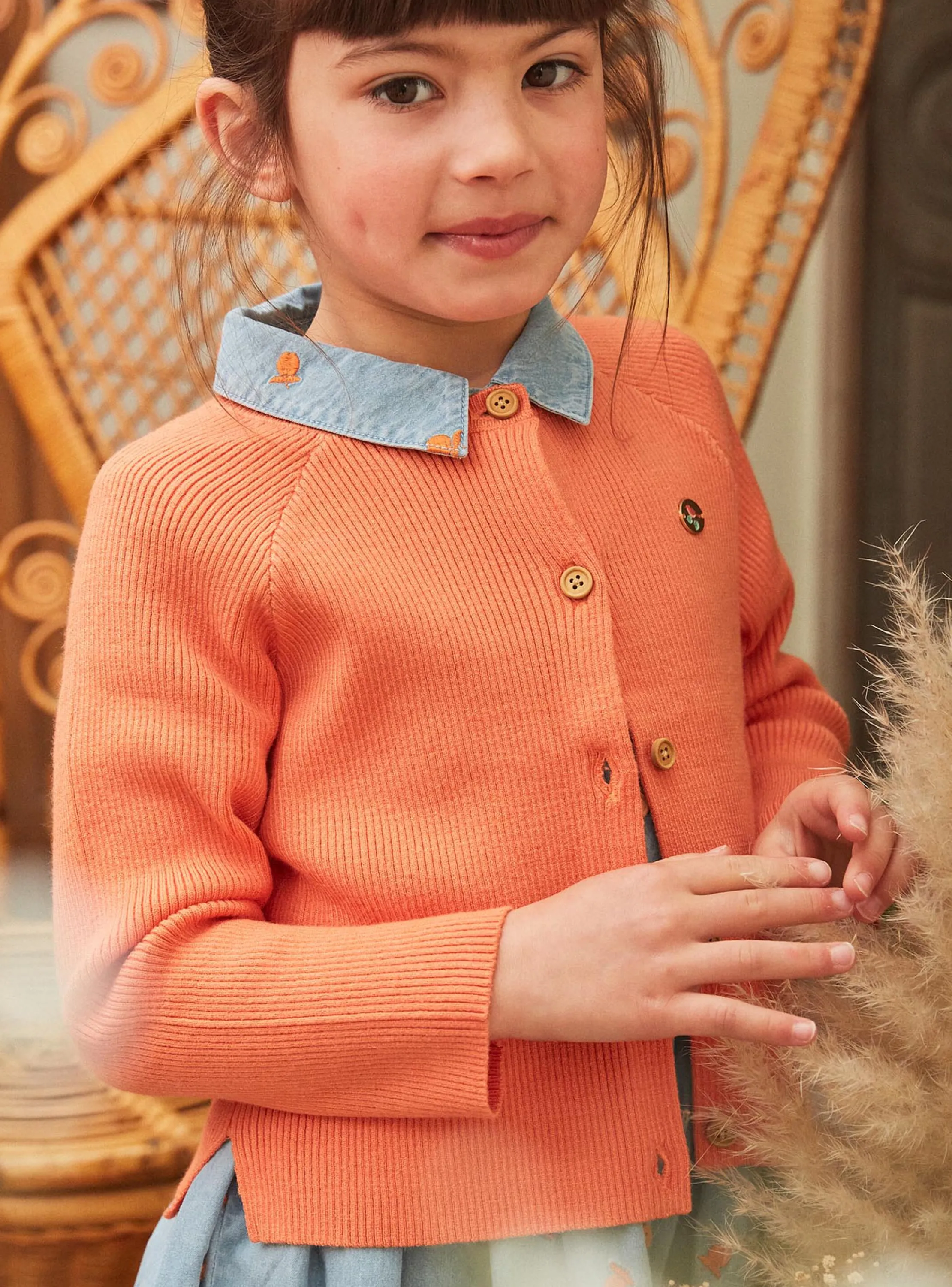 Clearance Sergent Major Orange knitted cardigan