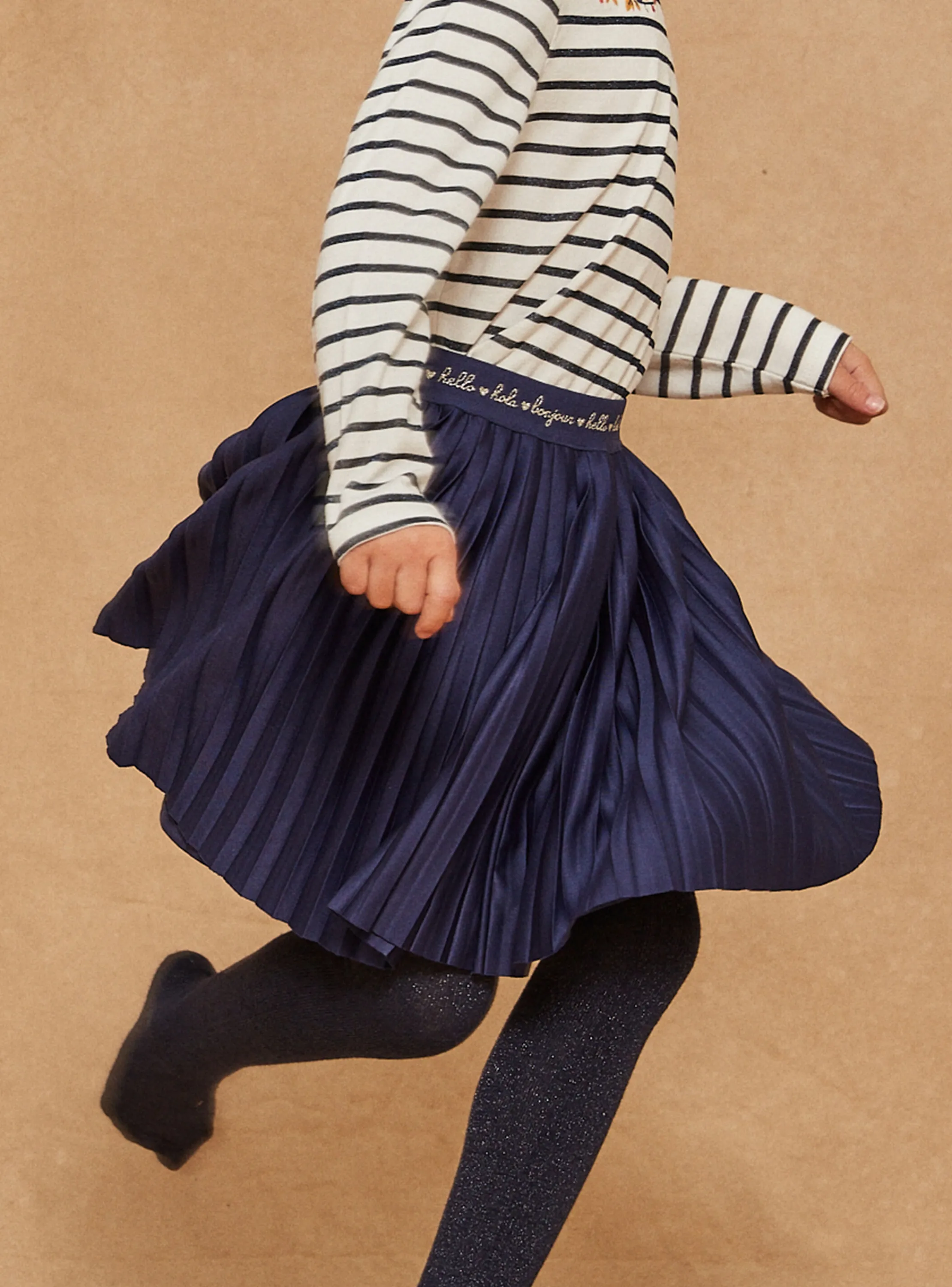 Best Sergent Major Pleated skirt in navy blue jersey