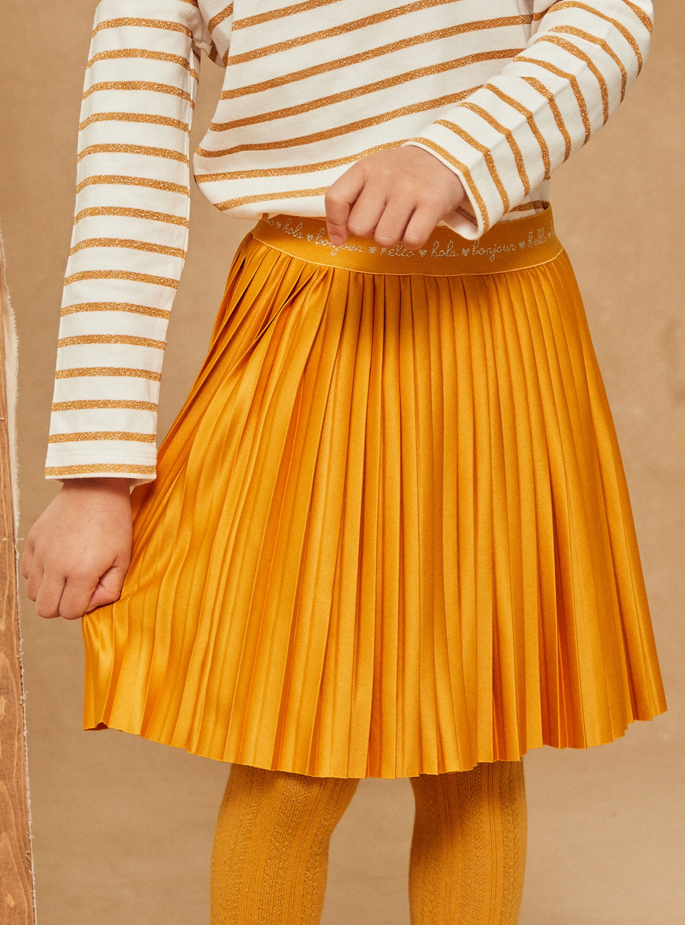 Clearance Sergent Major Pleated skirt in yellow jersey