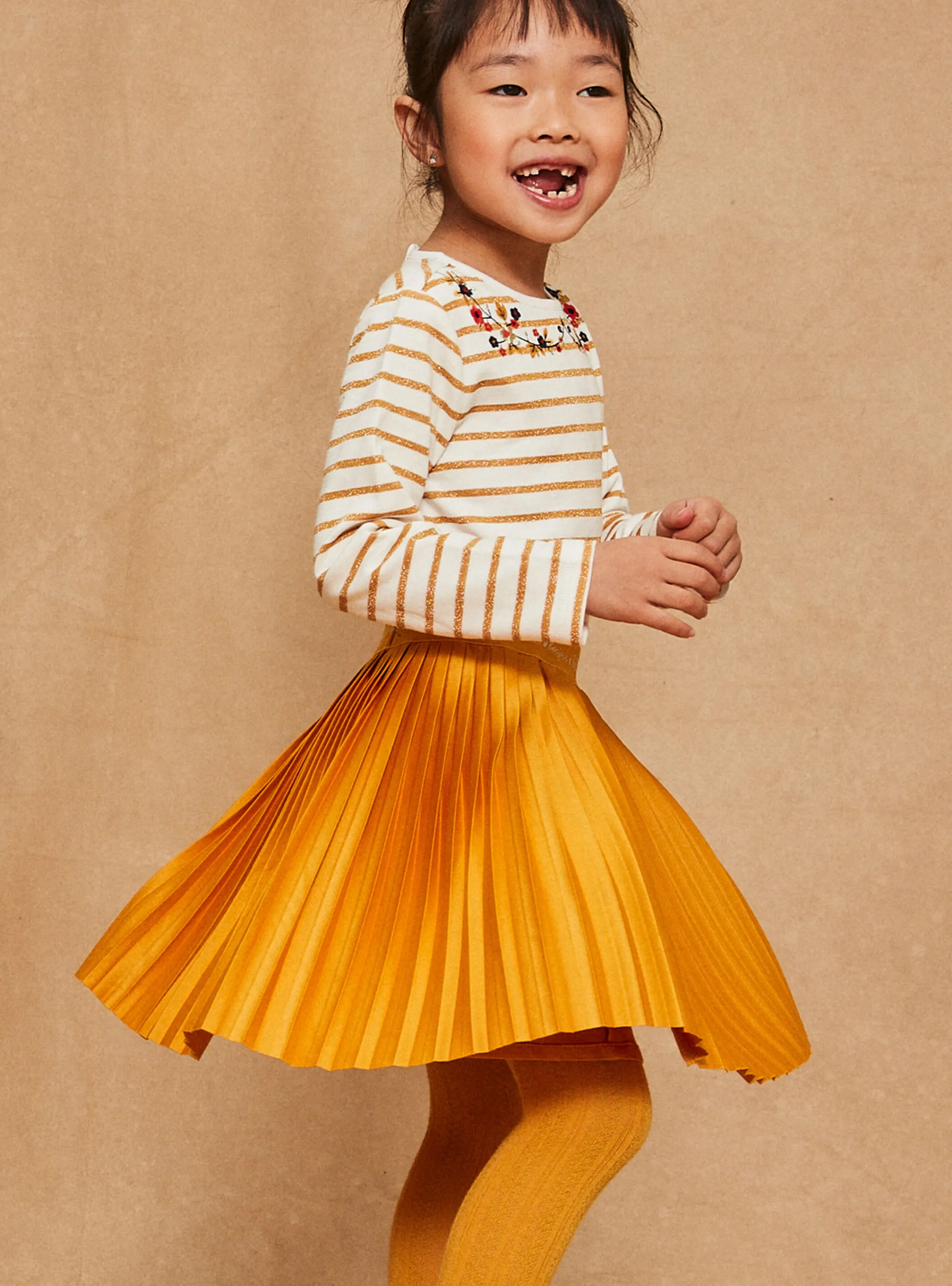 Clearance Sergent Major Pleated skirt in yellow jersey