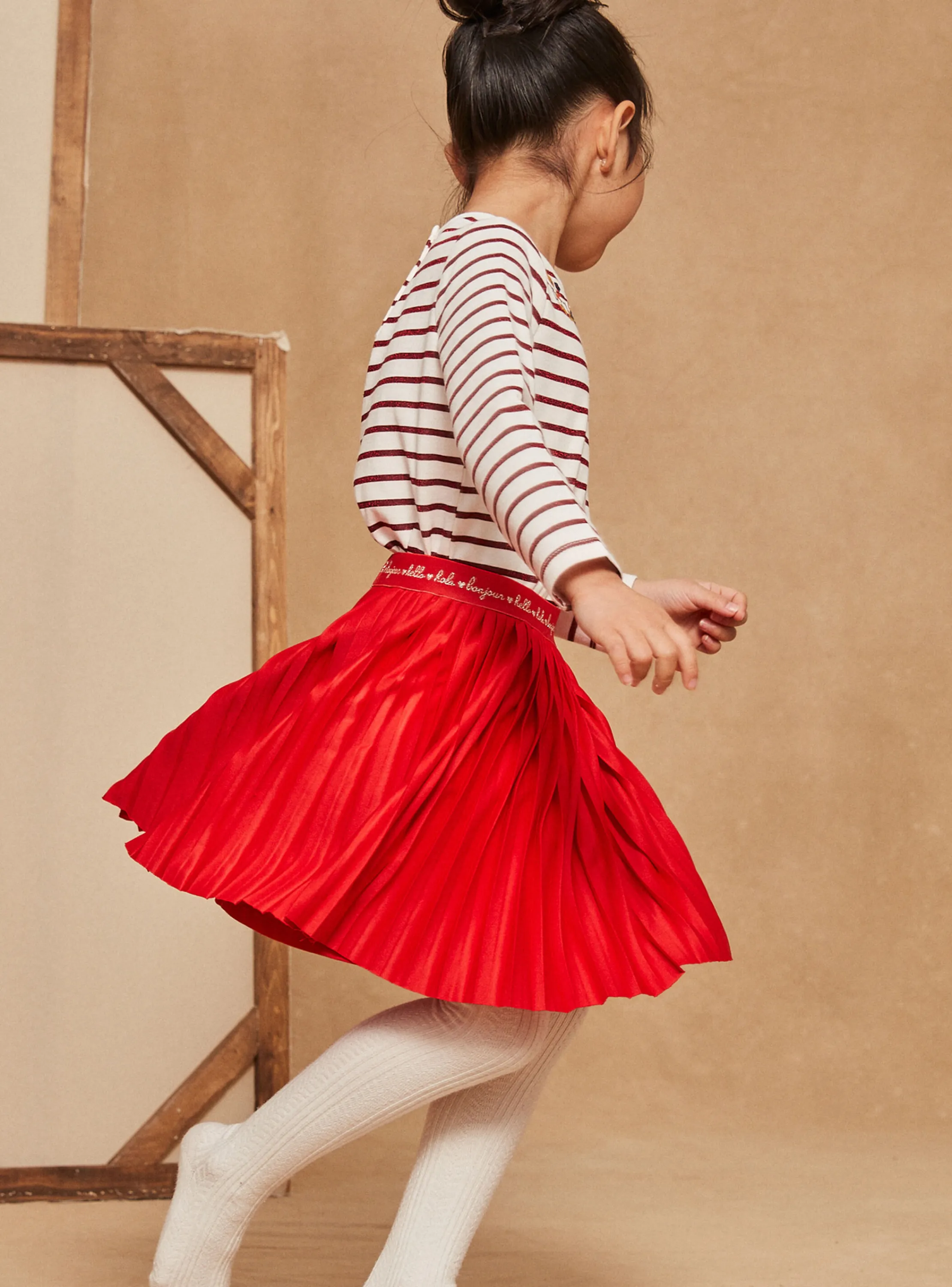 Shop Sergent Major Red jersey pleated skirt