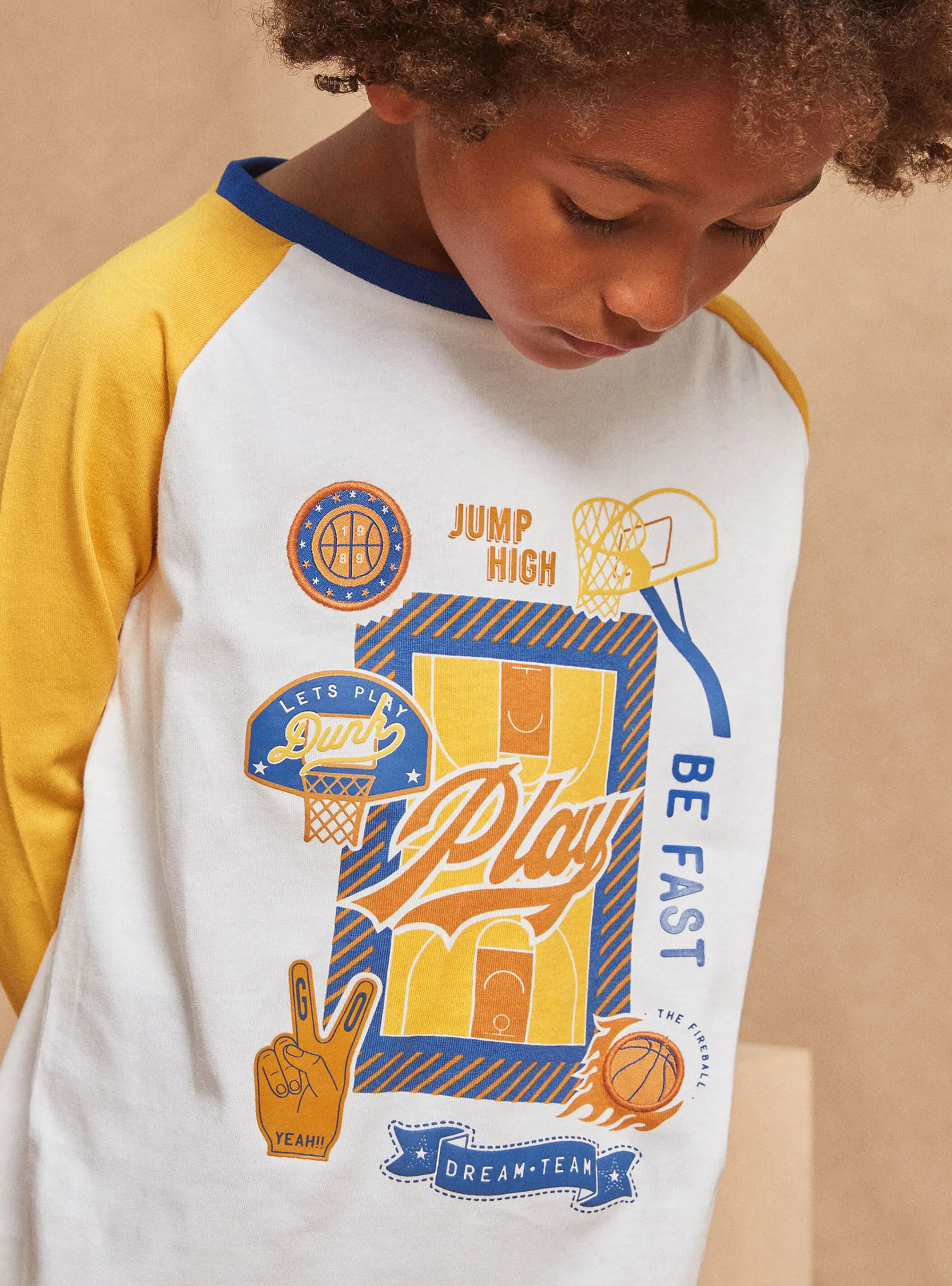 Shop Sergent Major Royal blue and yellow jersey pyjamas