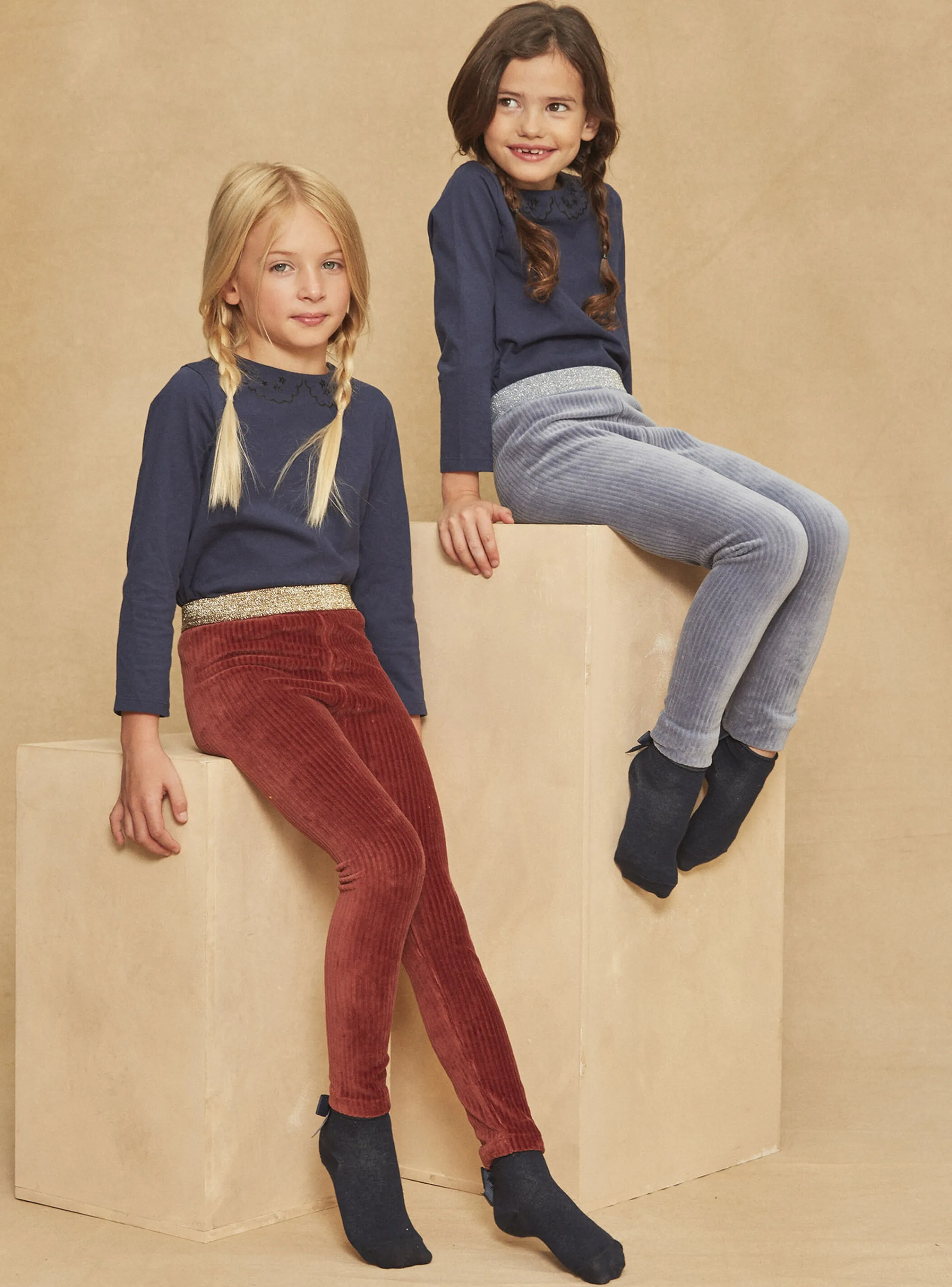 Sale Sergent Major 2 velvet brick and blue leggings