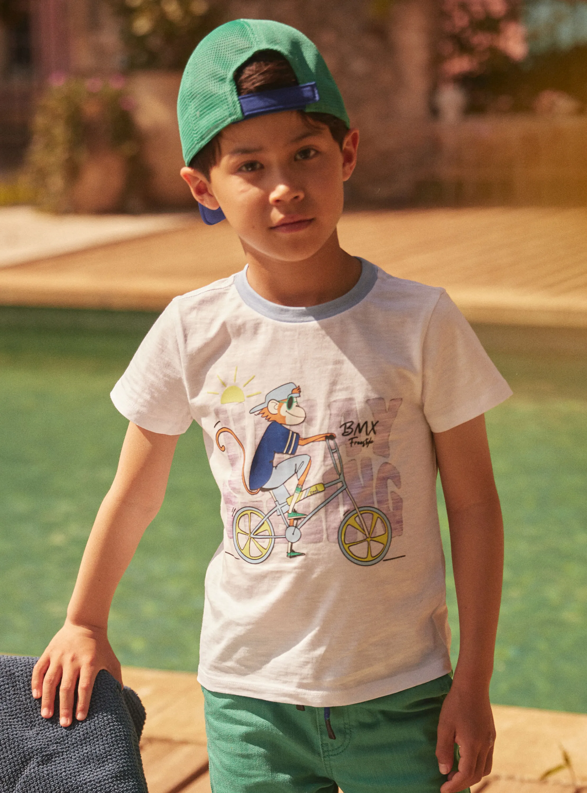 Cheap Sergent Major White and blue short-sleeved T-shirt
